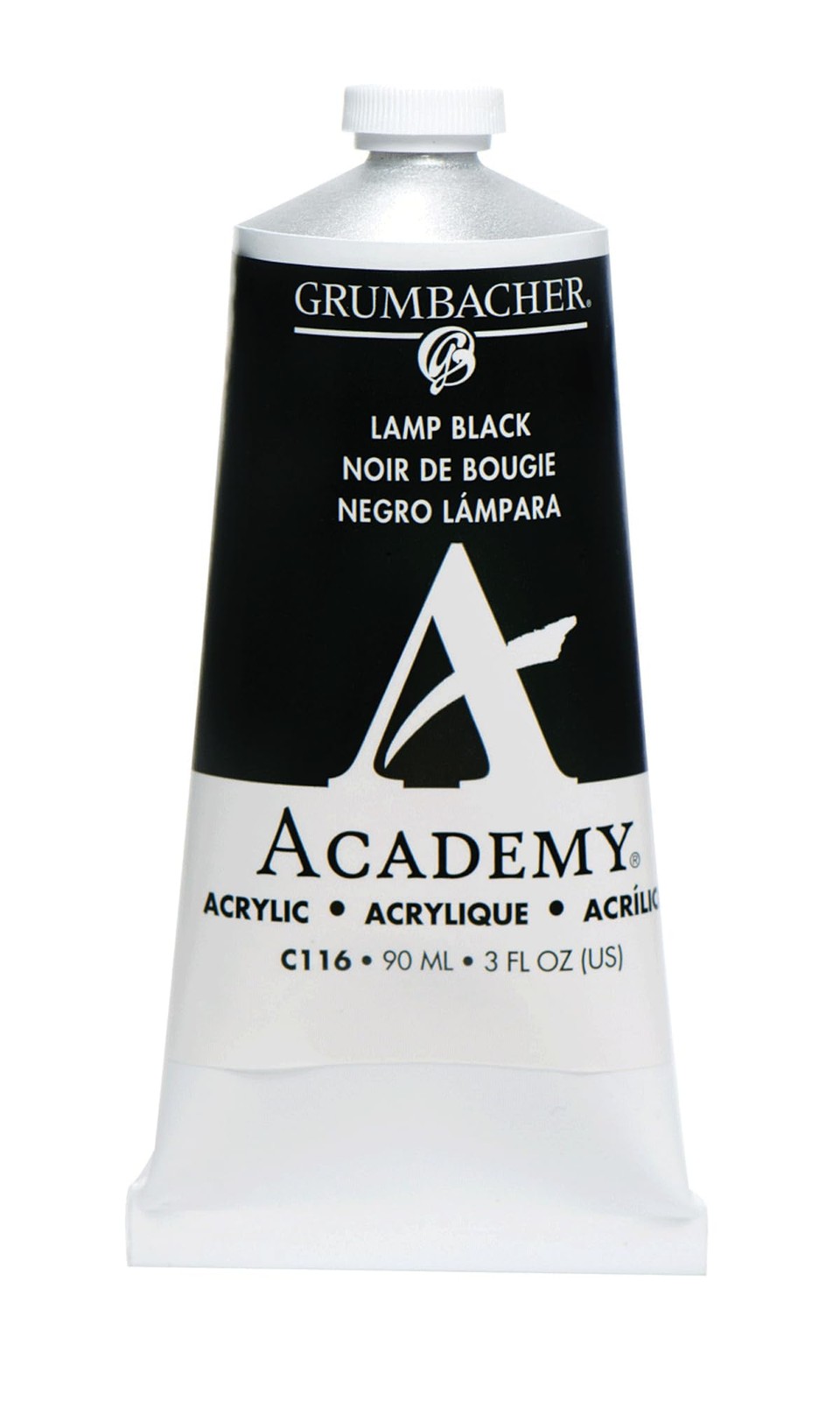 Academy Acrylic Paint Gloss 90ml 3 oz Metal Tube Lamp Black For Arts Crafts