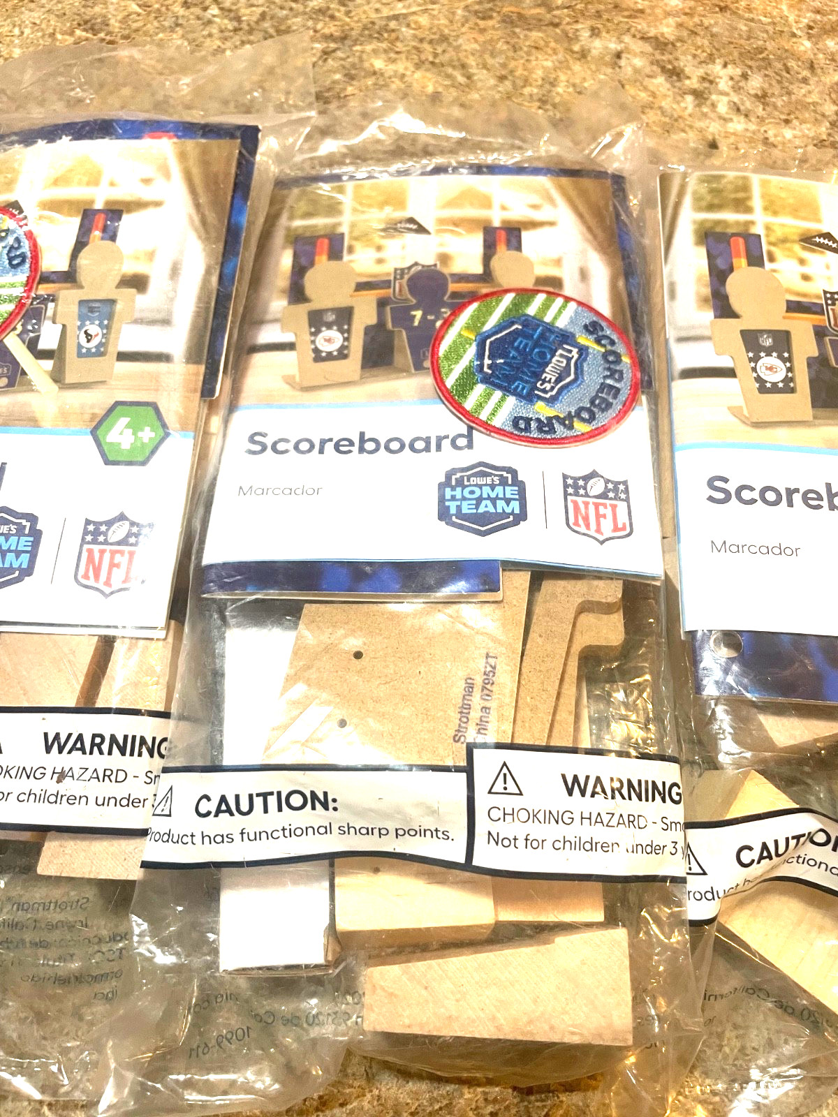 Lot (3) Lowe’s Kids DYI Craft NFL Scoreboard w/ Patch September 2025