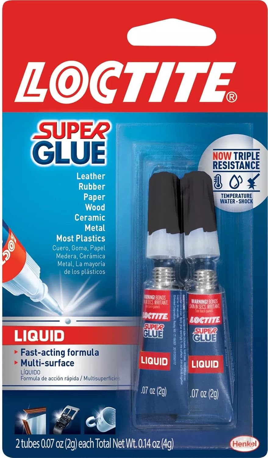 Loctite Super Glue Liquid, 2g Tube (Pack of 12) Instant Adhesive for Plastic, Wo