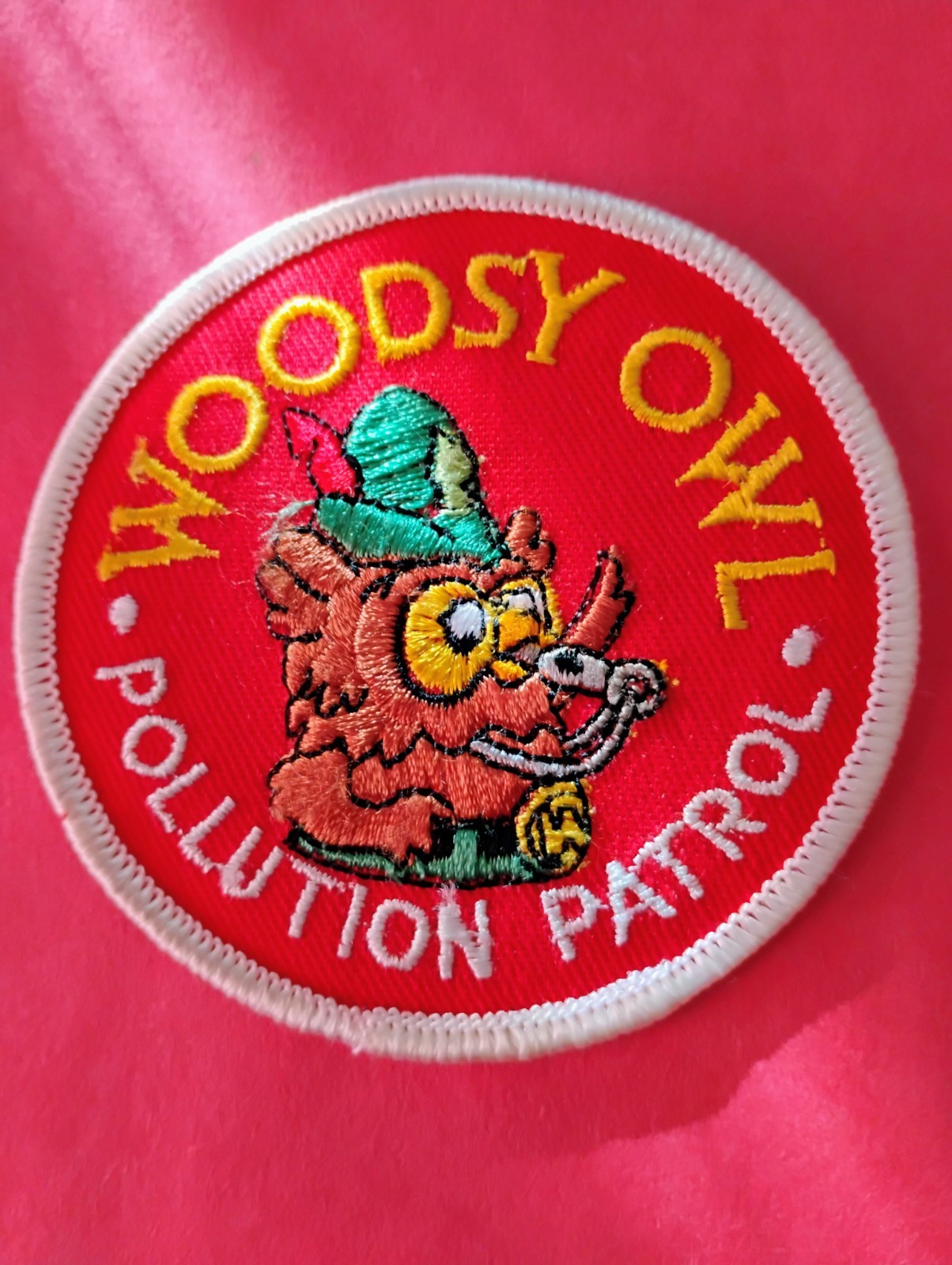 New old stock Woodsy Owl Pollution Patrol sew on patch vintage