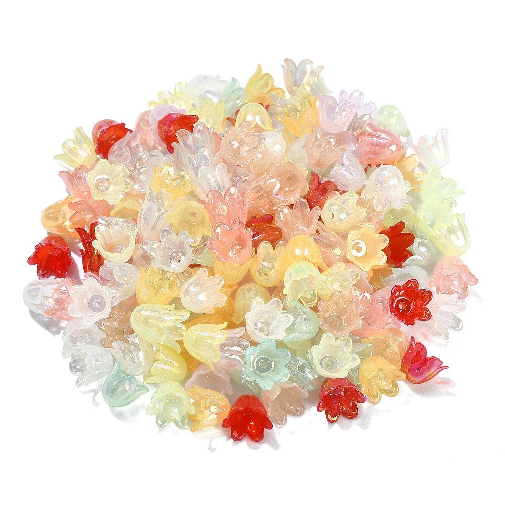 300x Acrylic Bead End Caps Flower Loose Beads Spacer for Jewelry Making DIY