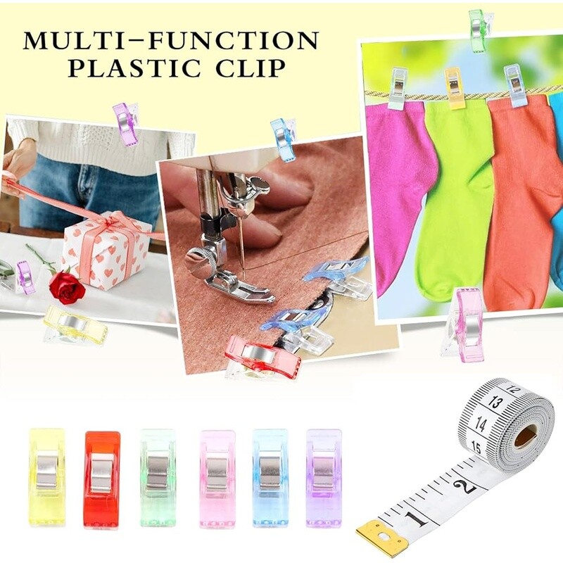 Sewing Clips 50pcs Premium Multipurpose Quilting Clips Fabric Rulers Included US