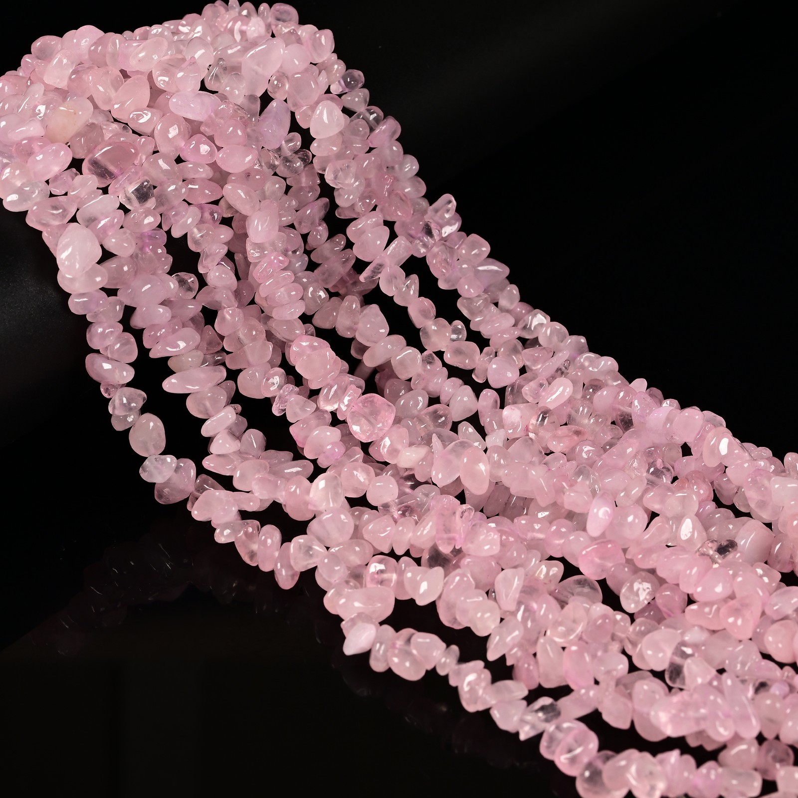 Rose Quartz Irregular Nugget Chips Beads Approx 7-8mm 34″ Strand