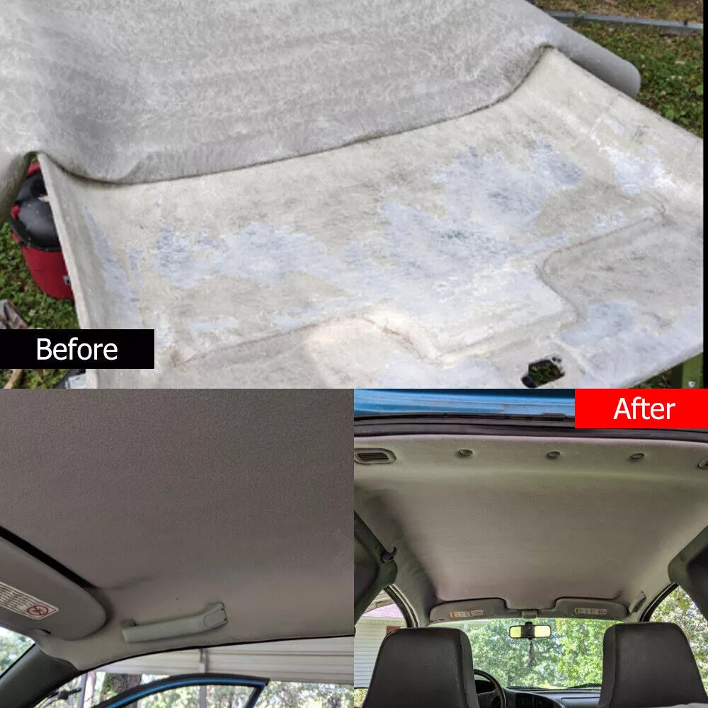 1/8″ Thick Suede Headliner Fabric Foam Back Auto Roof Repair Material Fireproof