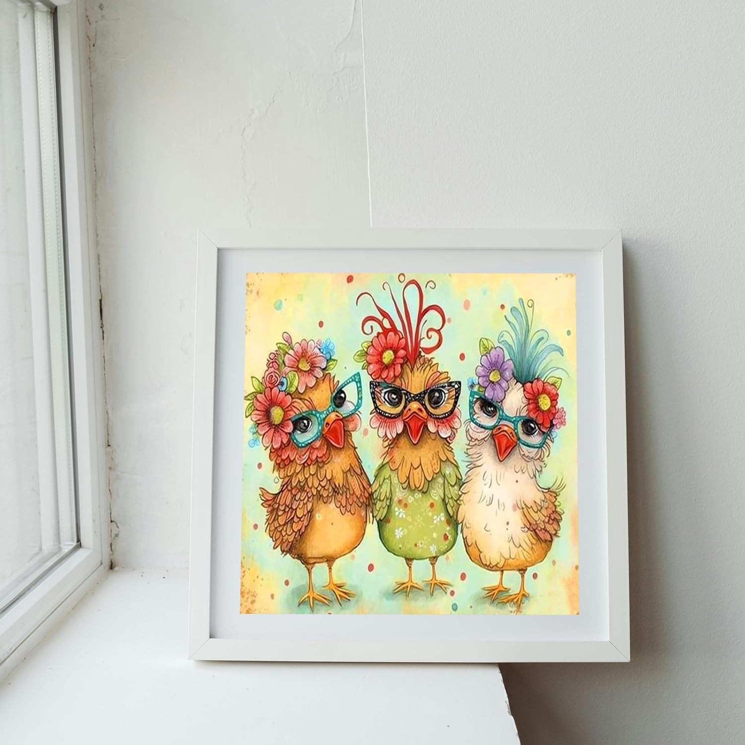 MBNTJHT Hen Chicken Stamped Cross Stitch Kits for 14X14inch, X24101