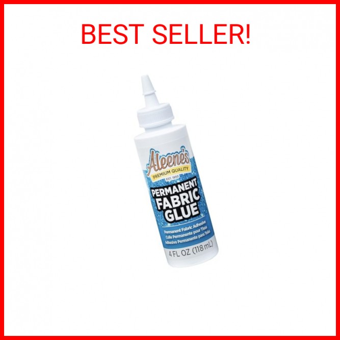 Aleene’s Permanent Fabric Glue 4 fl oz, Machine Washable Adhesive, No-Sew Strong
