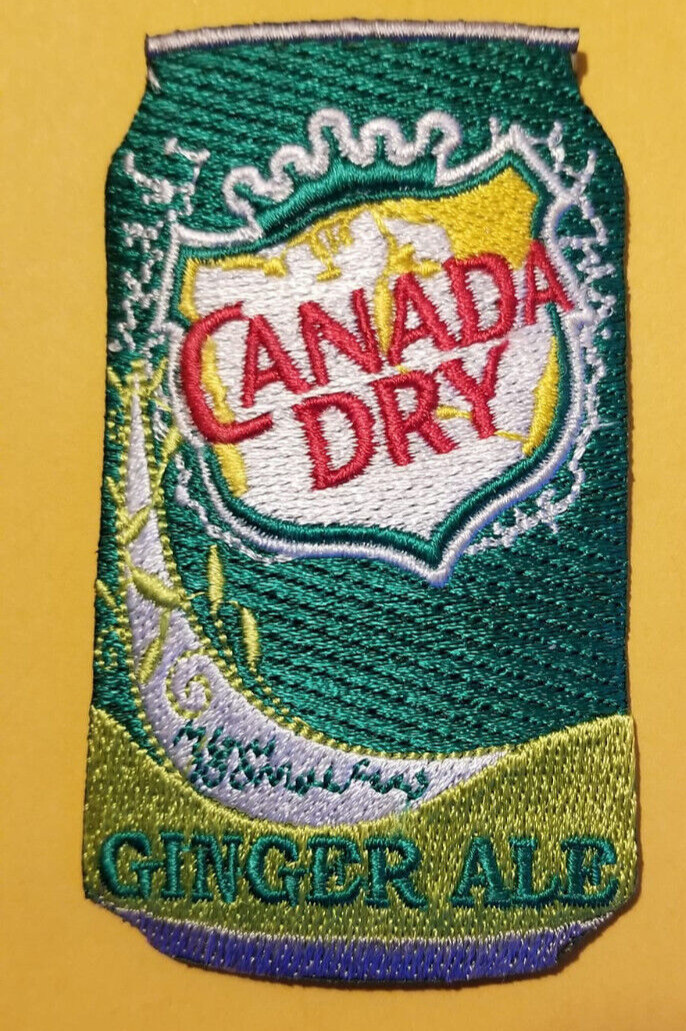 Canada Dry Ginger Ale can Embroidered Patch approx 2×3.5″