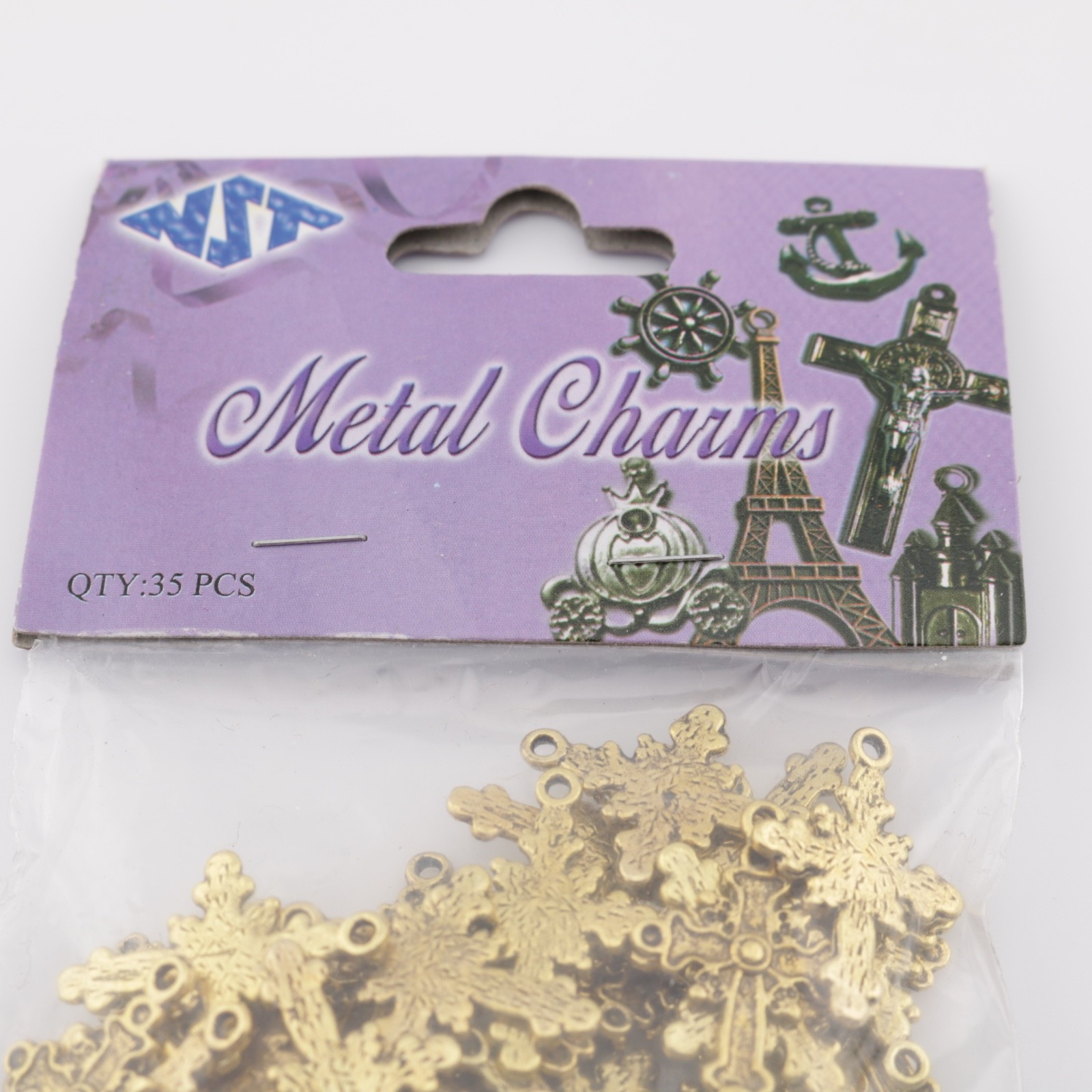 Gold Colored Cross Metal Charms Jewelry Making Mixed Metal Charms Pendants New