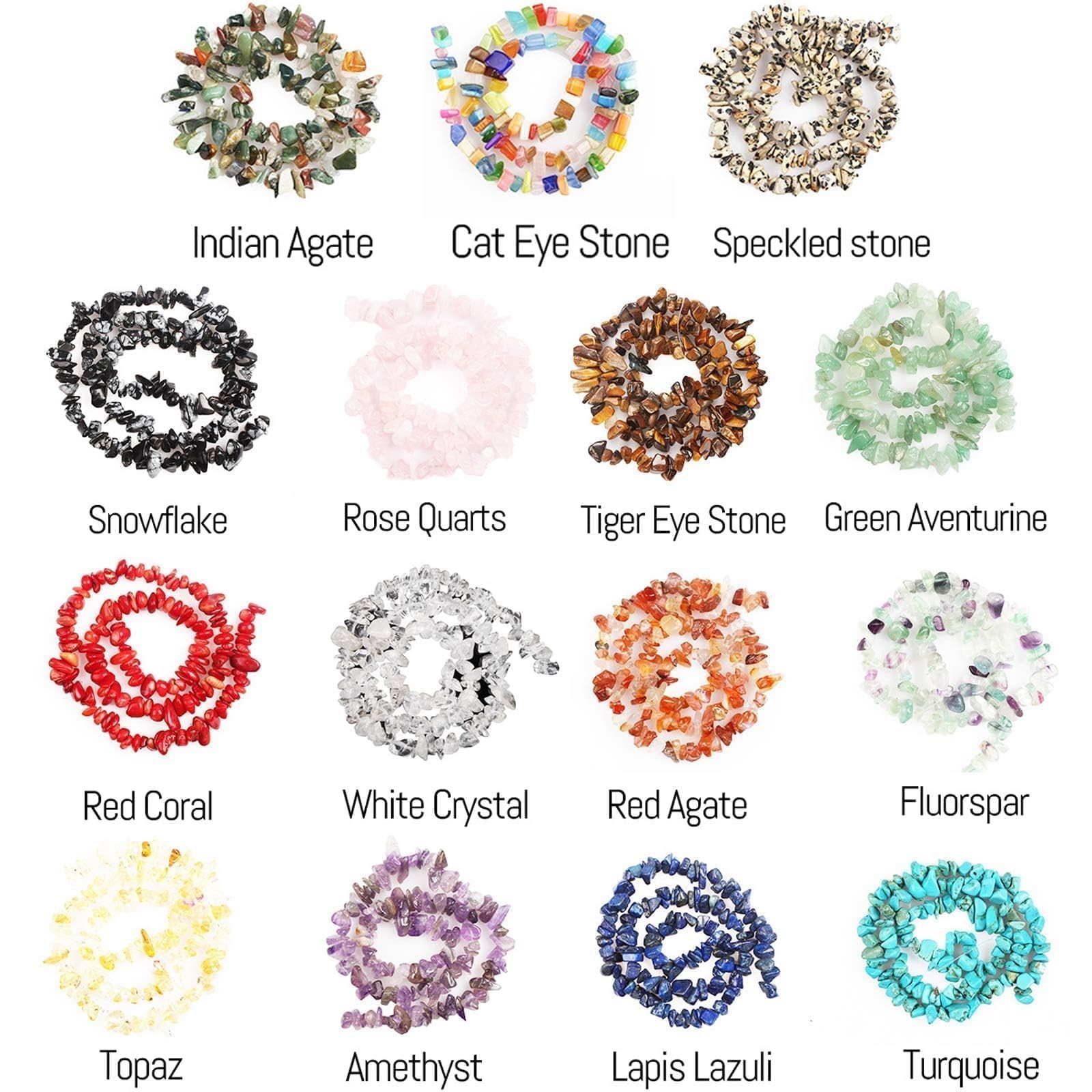 Natural Chip Stone Beads for Bracelet Jewelry Making, Hole 5-8mm, 500 stone