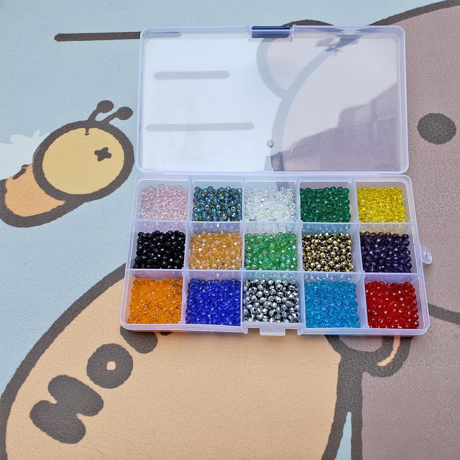 4mm Rondelle Glass Beads for Jewelry Making, Faceted Briolette Crystal Spacer…
