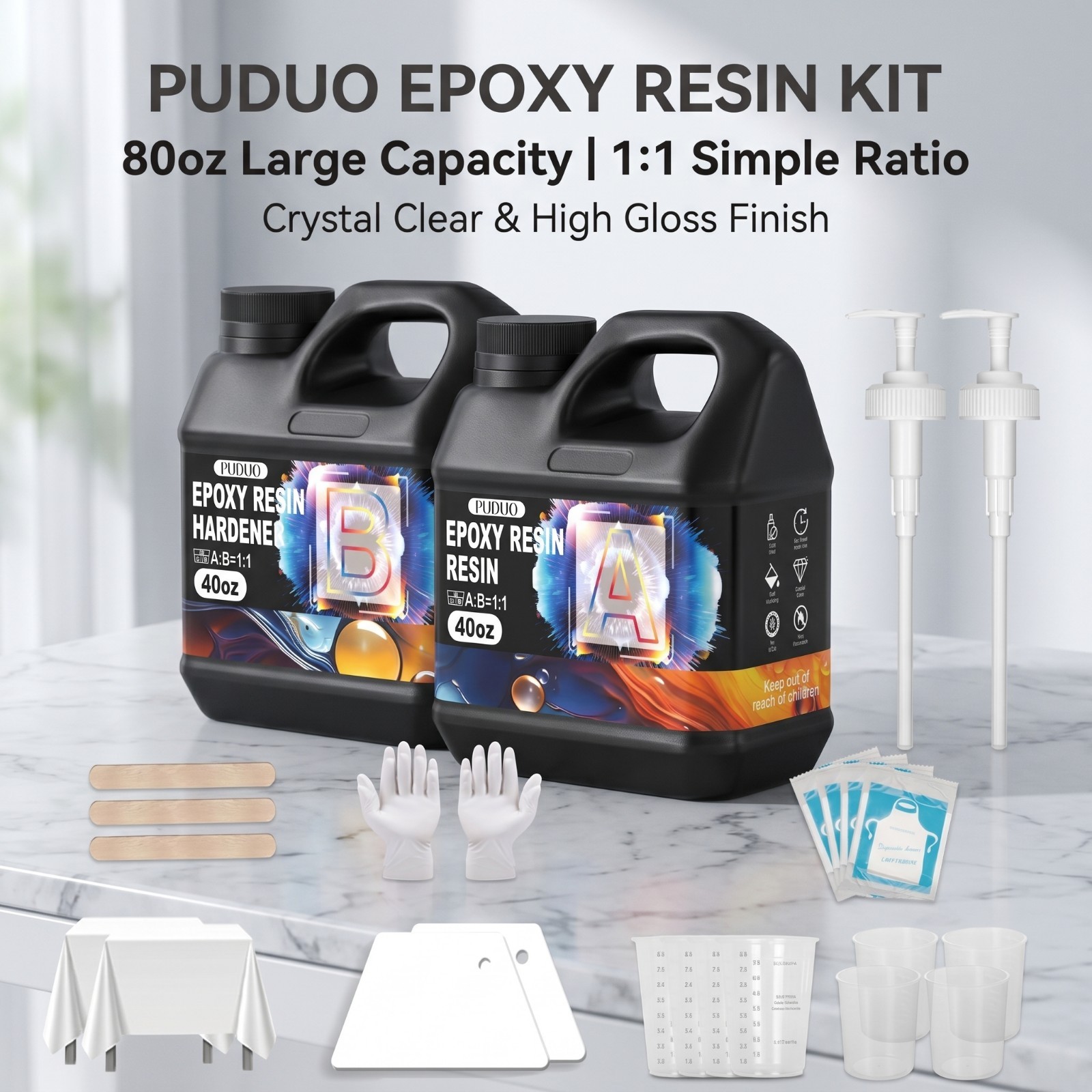 80oz-ounce High-Capacity Epoxy Resin Kit