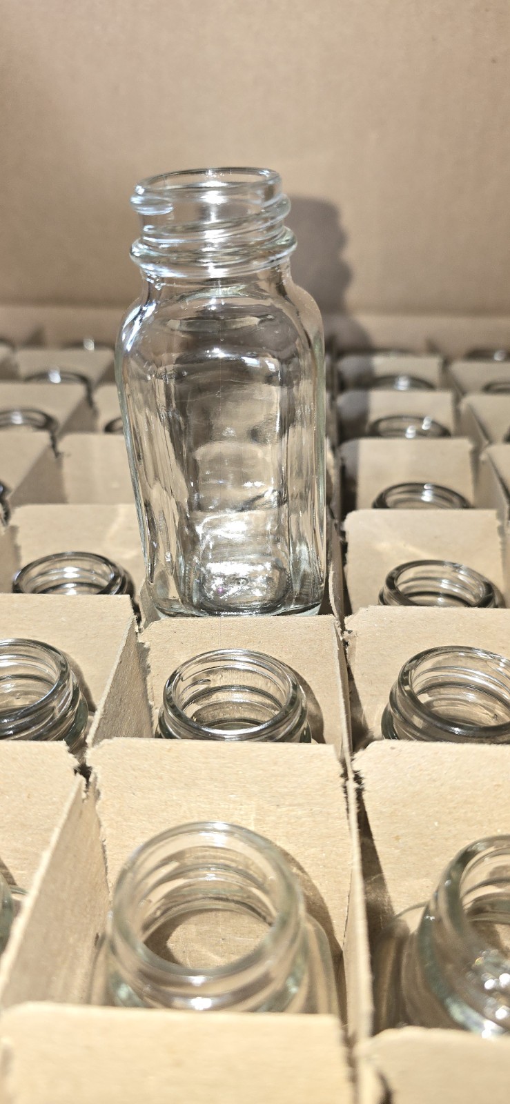 2 oz Clear Glass French Square Bottles *20 PACK* No Lids WASHED – 20 Bottles