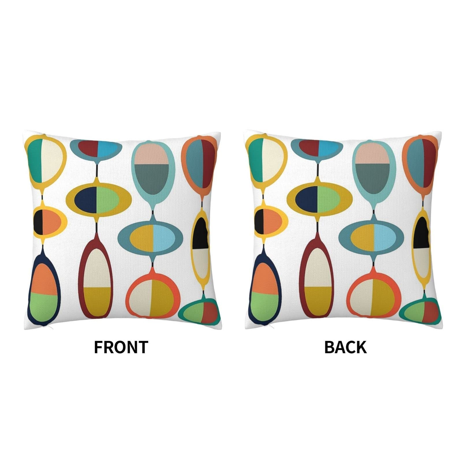 Mid Century Modern Square Pillow Case Throw Pillow Covers Decorative Pillowca…