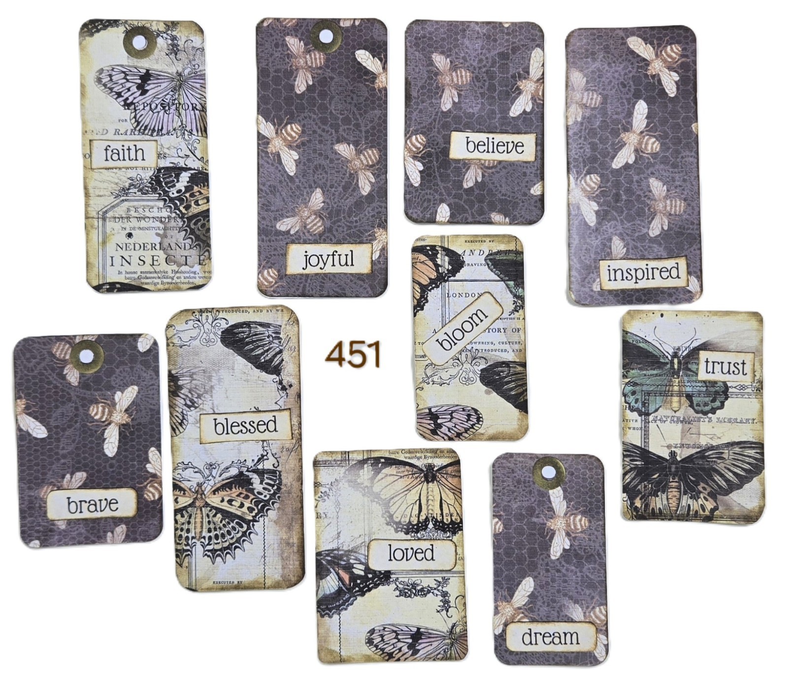 Bees and Butterflies Ephemera – Tags Cards – 451