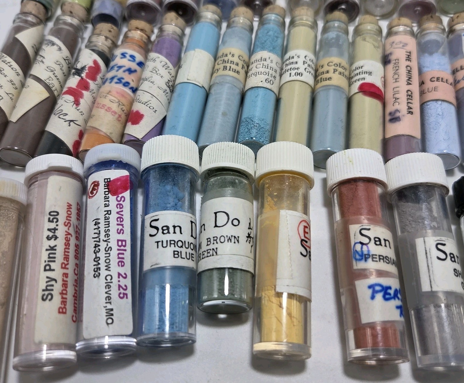 VTG Lot Of 49 China Paint Porcelain Dry Powder Various Manufacturers W/Metallics