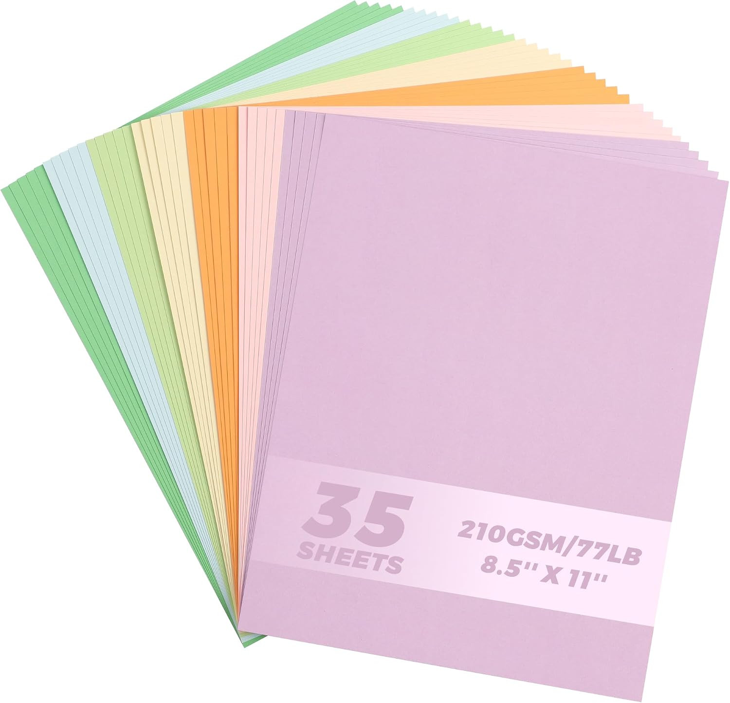 35 Sheets 7 Colors Cardstock – Pastel 8.5” X 11” 77Lb/210Gsm | Uncle Paul Heav