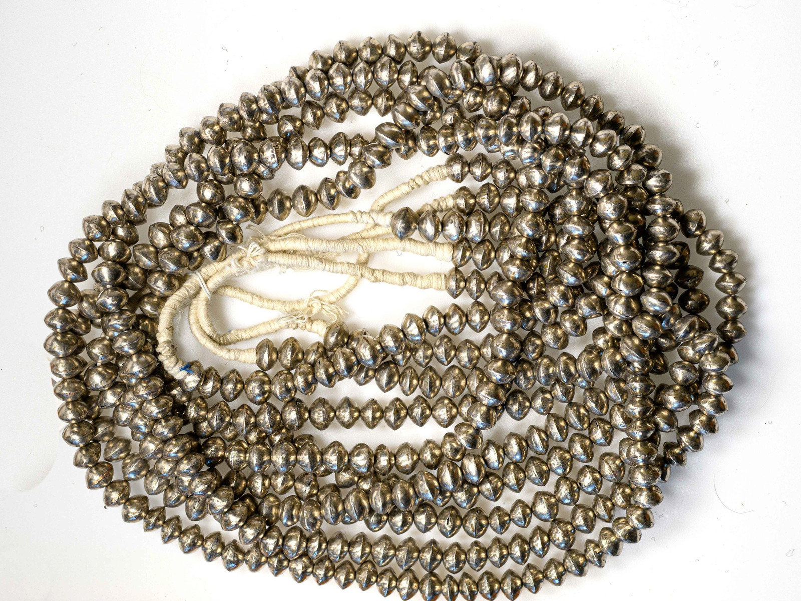 Small Saucer Bi-cone Beads from Mali, Silver Alloy (12x9mm) VB_0181
