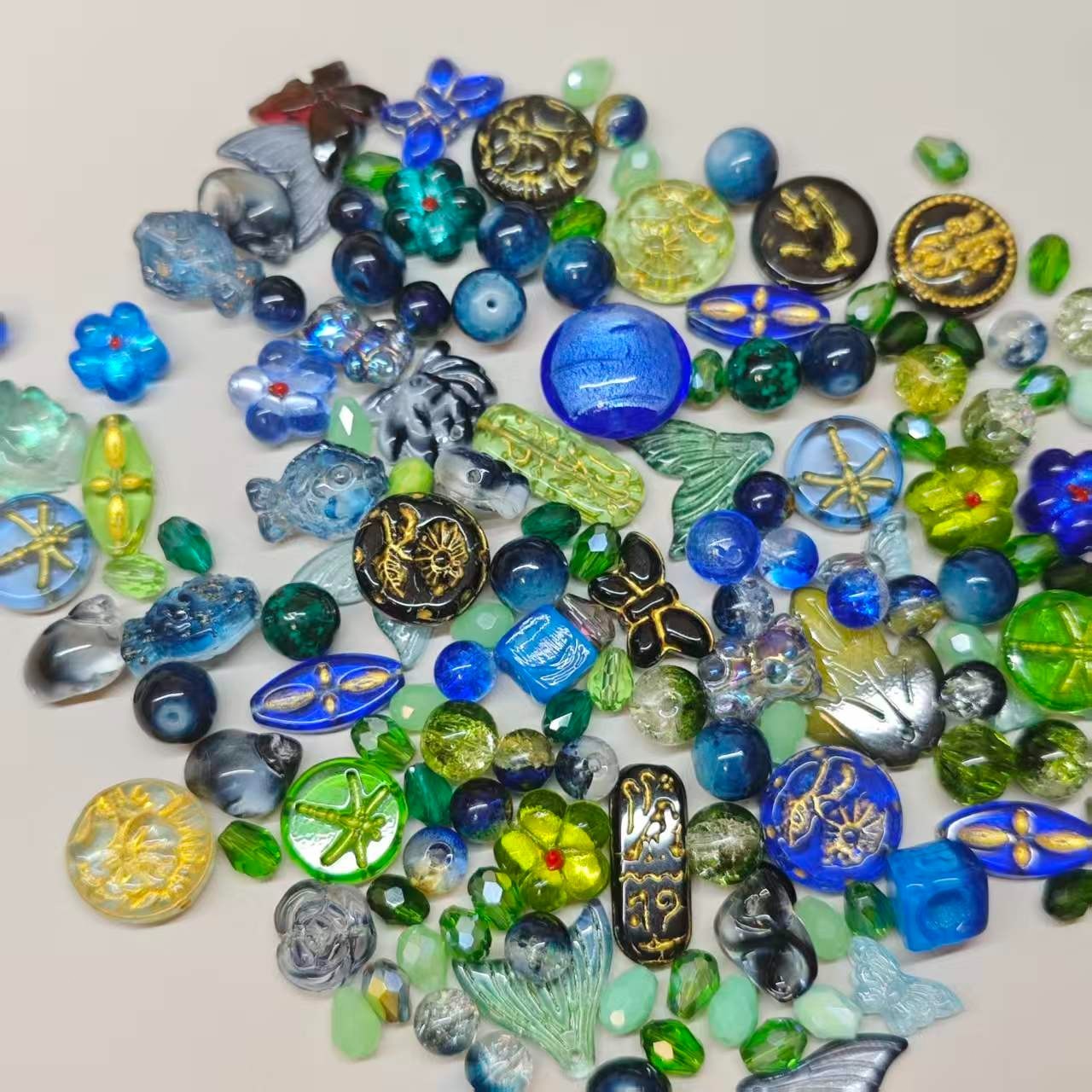 Vintage Boho Handmade Lampwork Glass Beads 100g Assorted Jewelry DIY Craft