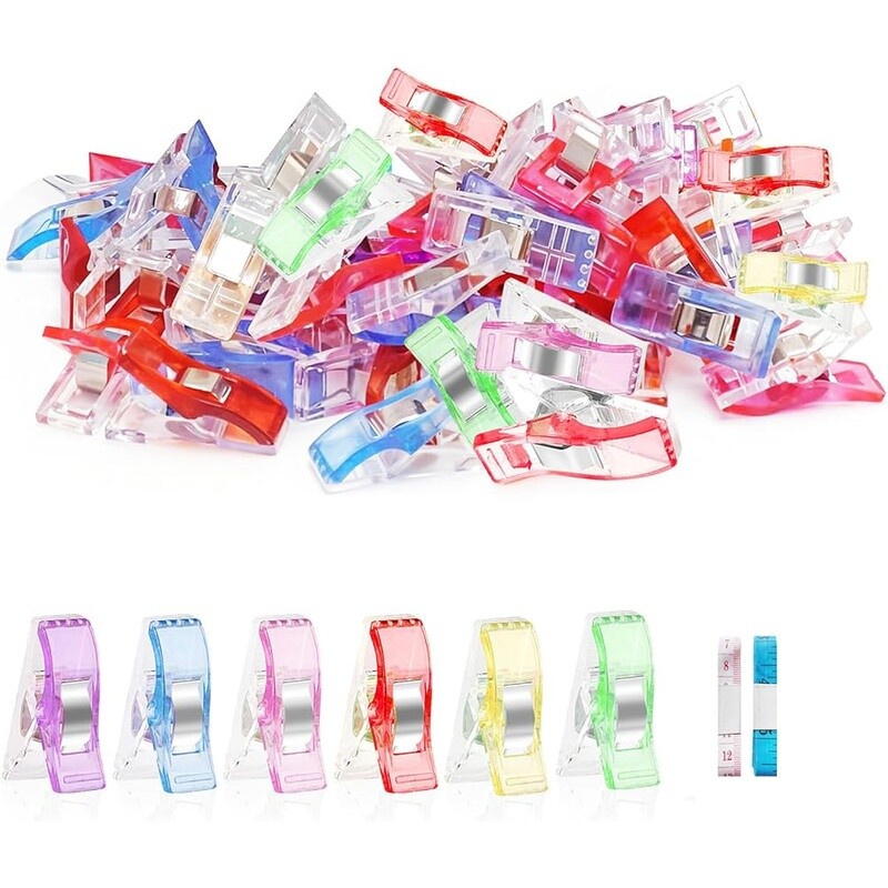 Sewing Clips 50pcs Premium Multipurpose Quilting Clips Fabric Rulers Included US