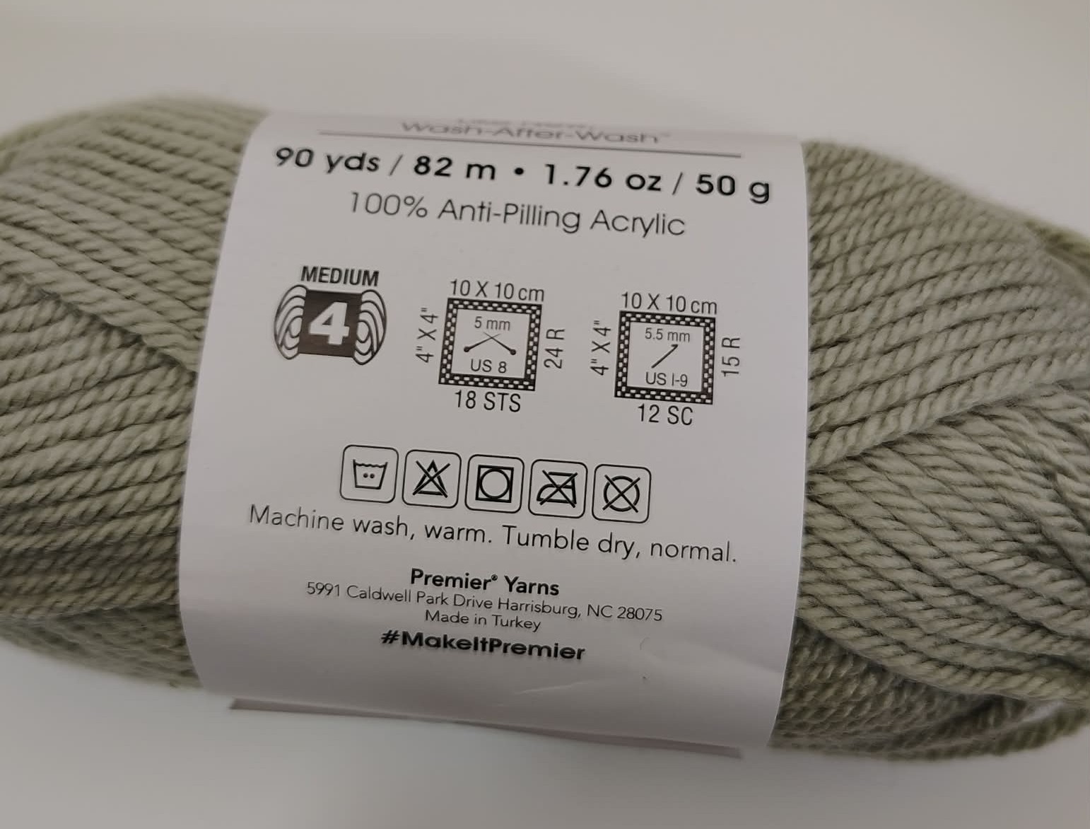 Lot of 4 Annie’s Kit Clubs Pemier Acrylic Yarn Skeins Green Tea, Marigold, Honey