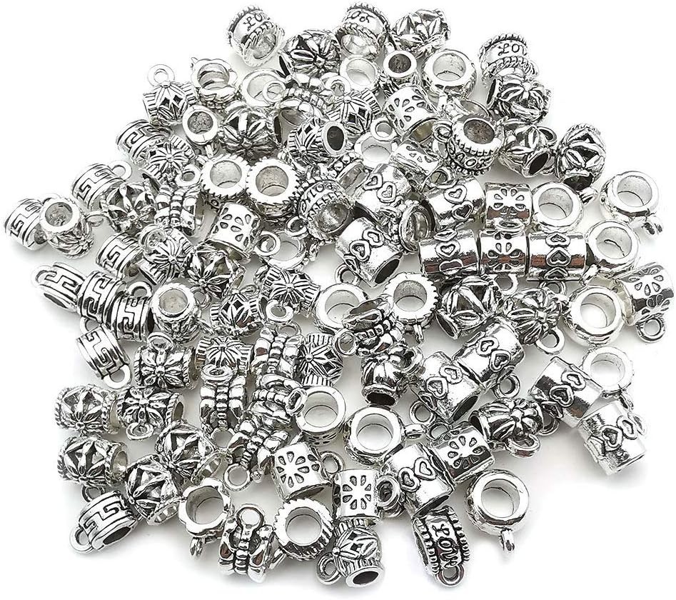 Bail Tube Beads & Spacer Charms: 100 Pcs for Stunning DIY Jewelry Projects