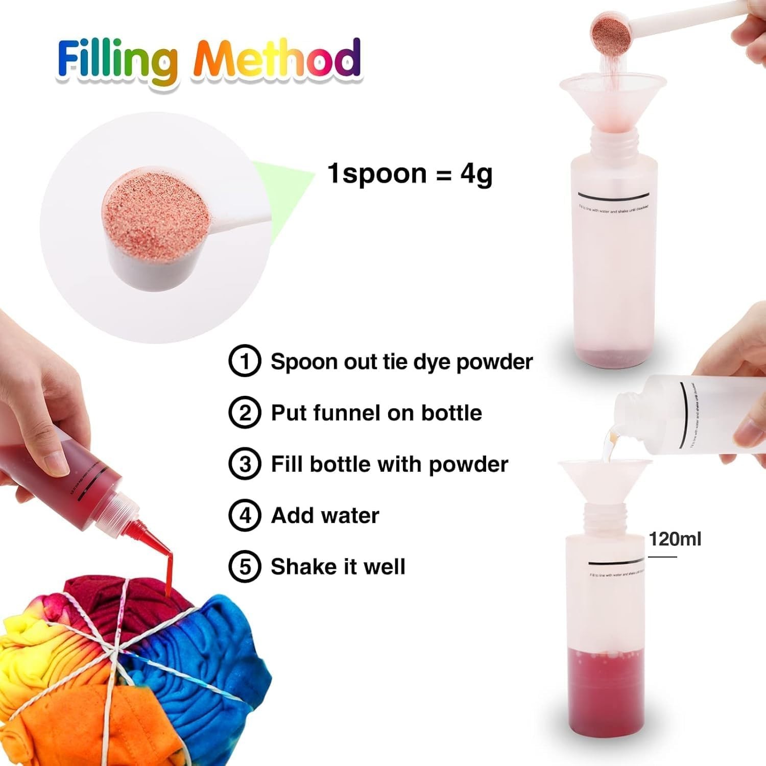 Eco-Friendly Tie Dye Powder 400g – 20 Vibrant Colors, No Soda Ash Needed