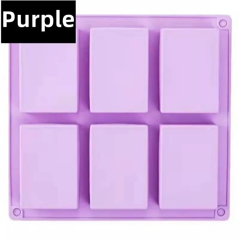6 Cavity Rectangle Silicone Soap Making Molds DIY Mold Cake Bakeware Mould Tool