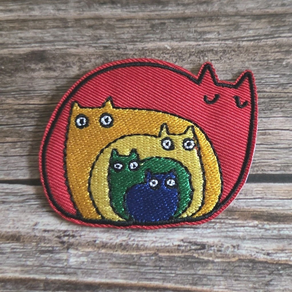 Abstract Art Cat In Cats Kitten Nesting Doll Modern Art Iron on Patch.
