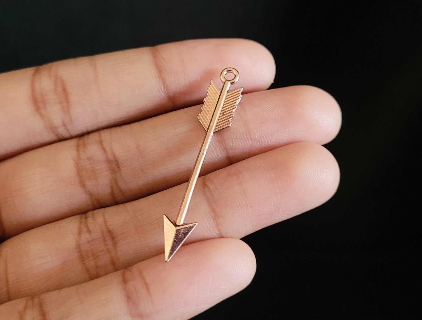 2 Arrow Charms Rose Gold Tone Pendant Necklace Earrings Bracelets Jewelry Making