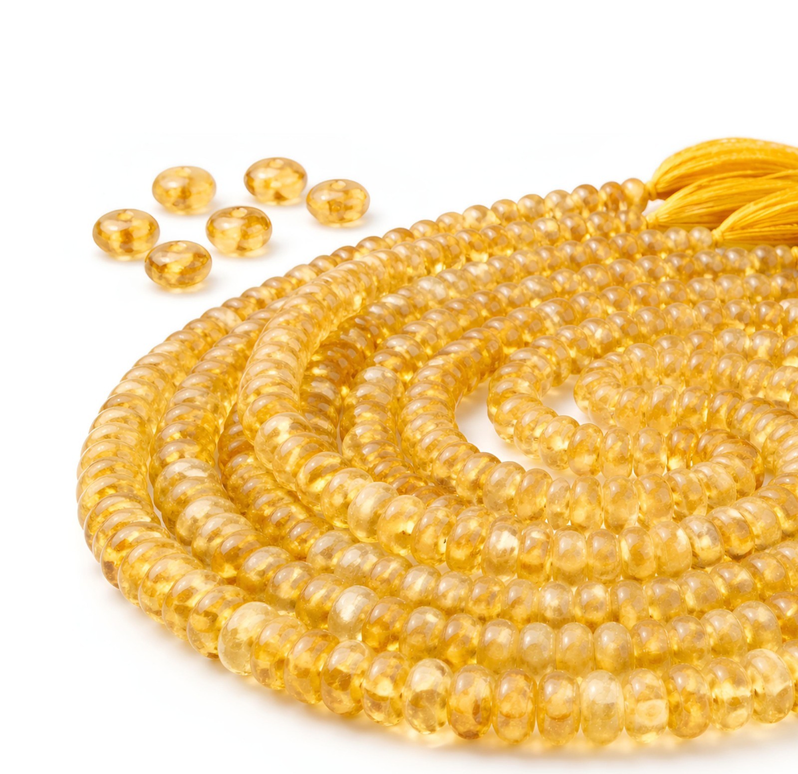 13″strand Yellow Citrine Rondelle Beads 4 – 6mm Natural Loose gemstone