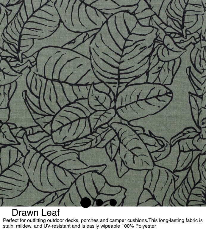 Richloom Green Leaf Printed Polyester Indoor/Outdoor Fabric New 6 Yard piece