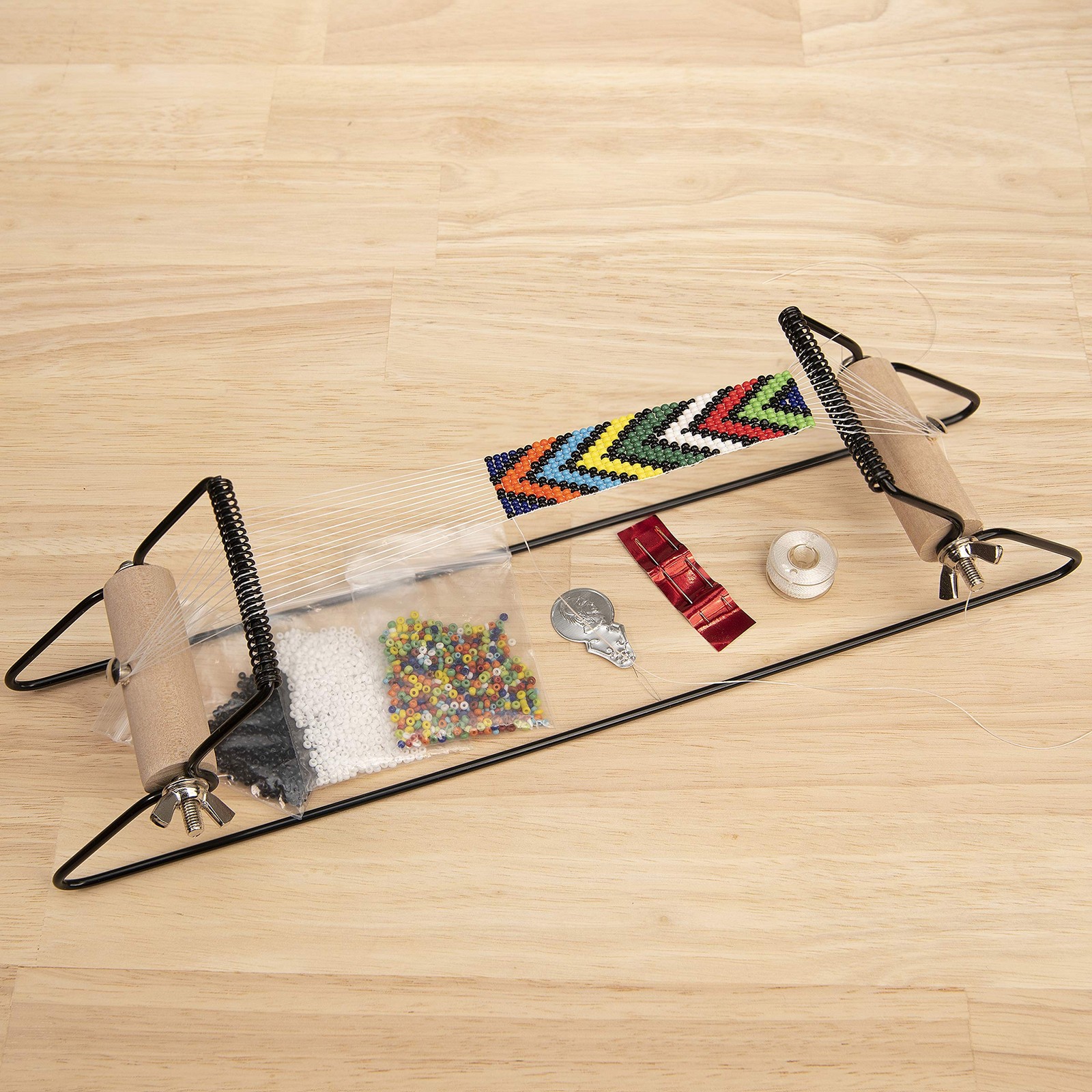 The Beadsmith Metal Bead Loom Kit, Includes 12.5″ x 2.5″ x 3″, Multicolor