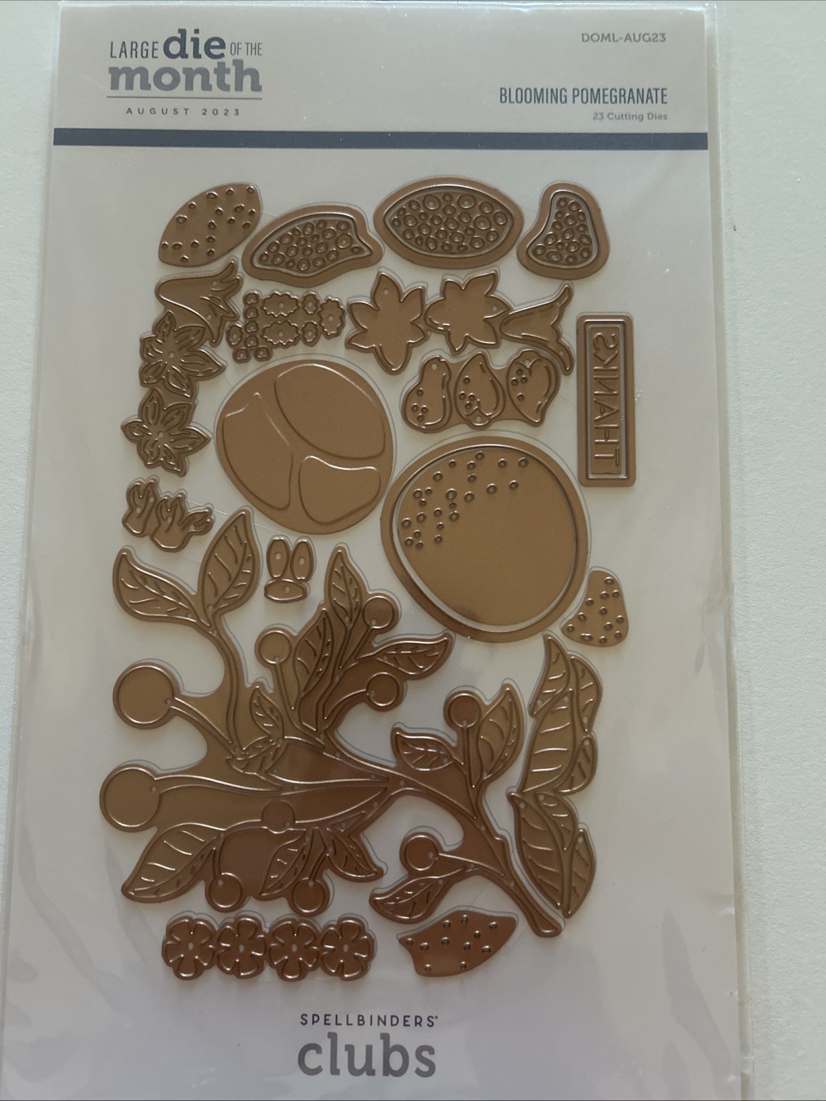 NEW Spellbinders Large Die Of The Month Aug 2023 BLOOMING POMEGRANATE