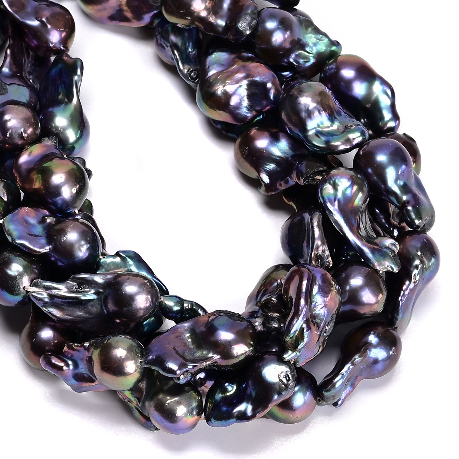 Peacock Fresh Water Pearl Baroque Shape Beads Size 15-18×20-25mm 16” Strand