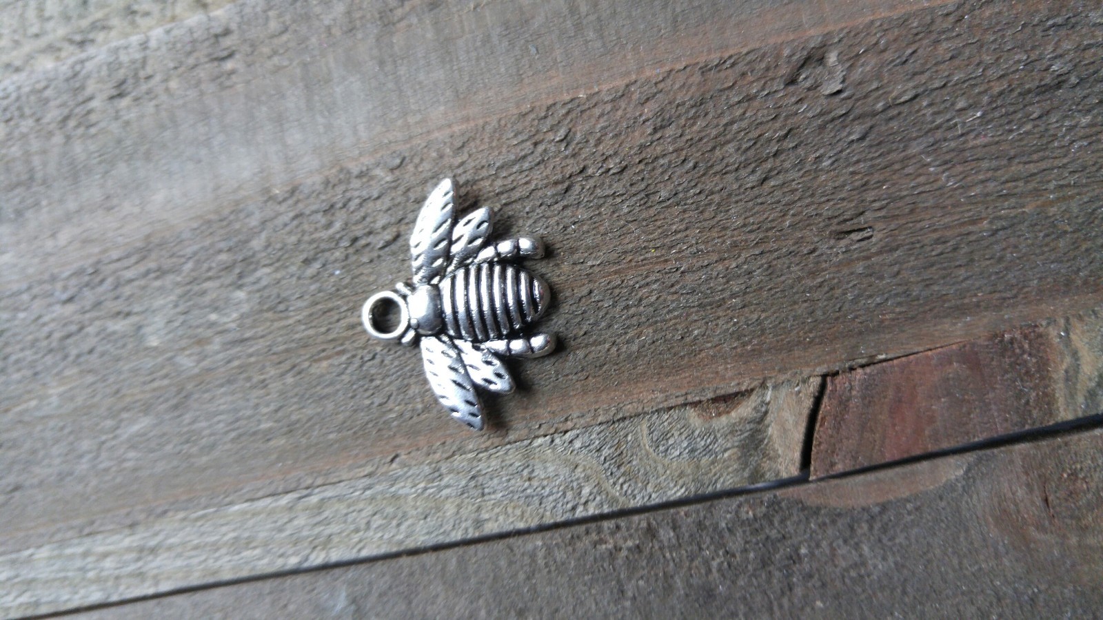 6 Bee Charms Pendants Bumblebee Charms Antiqued Silver Charms Set Insect Charms