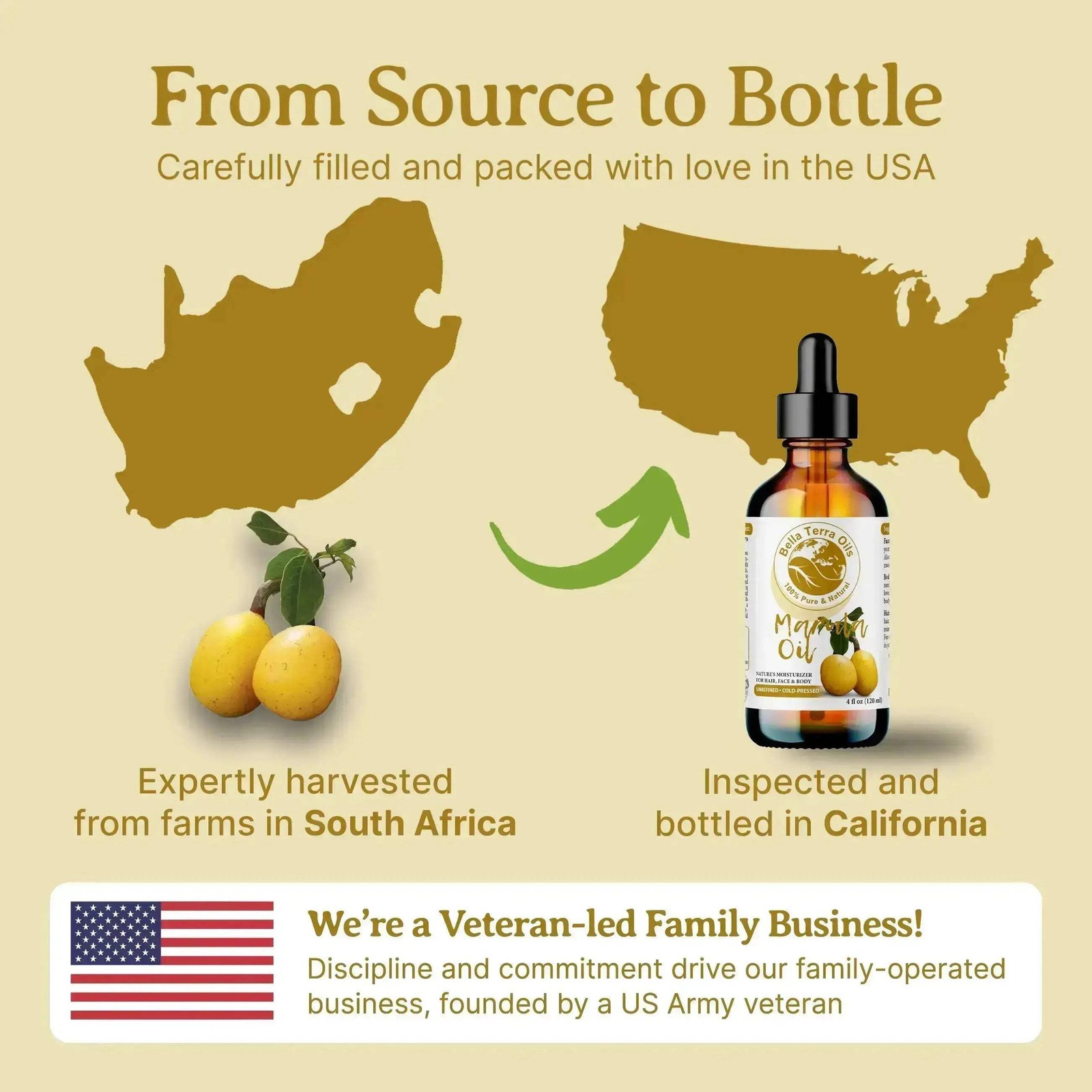 Organic Cold-Pressed Marula Oil 100% Pure Skin Hair Face Anti-Aging Moisturizer