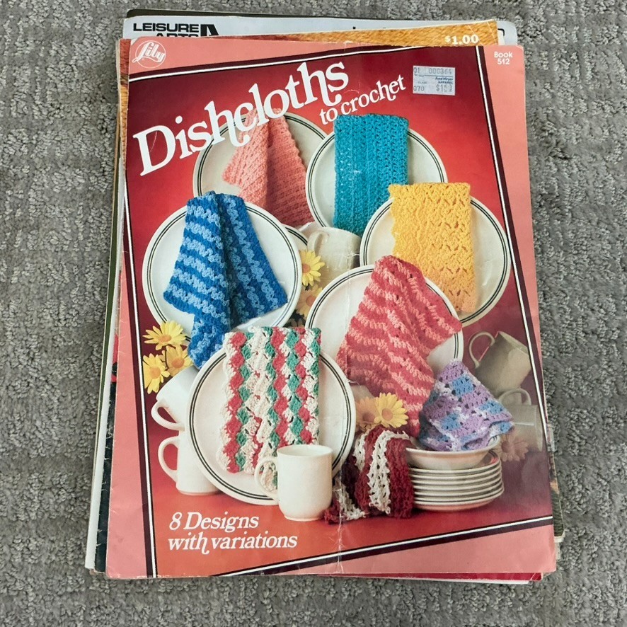 Lot 12 Vintage Knitting Crochet Craft Pattern Books Leisure Arts McCalls Lily