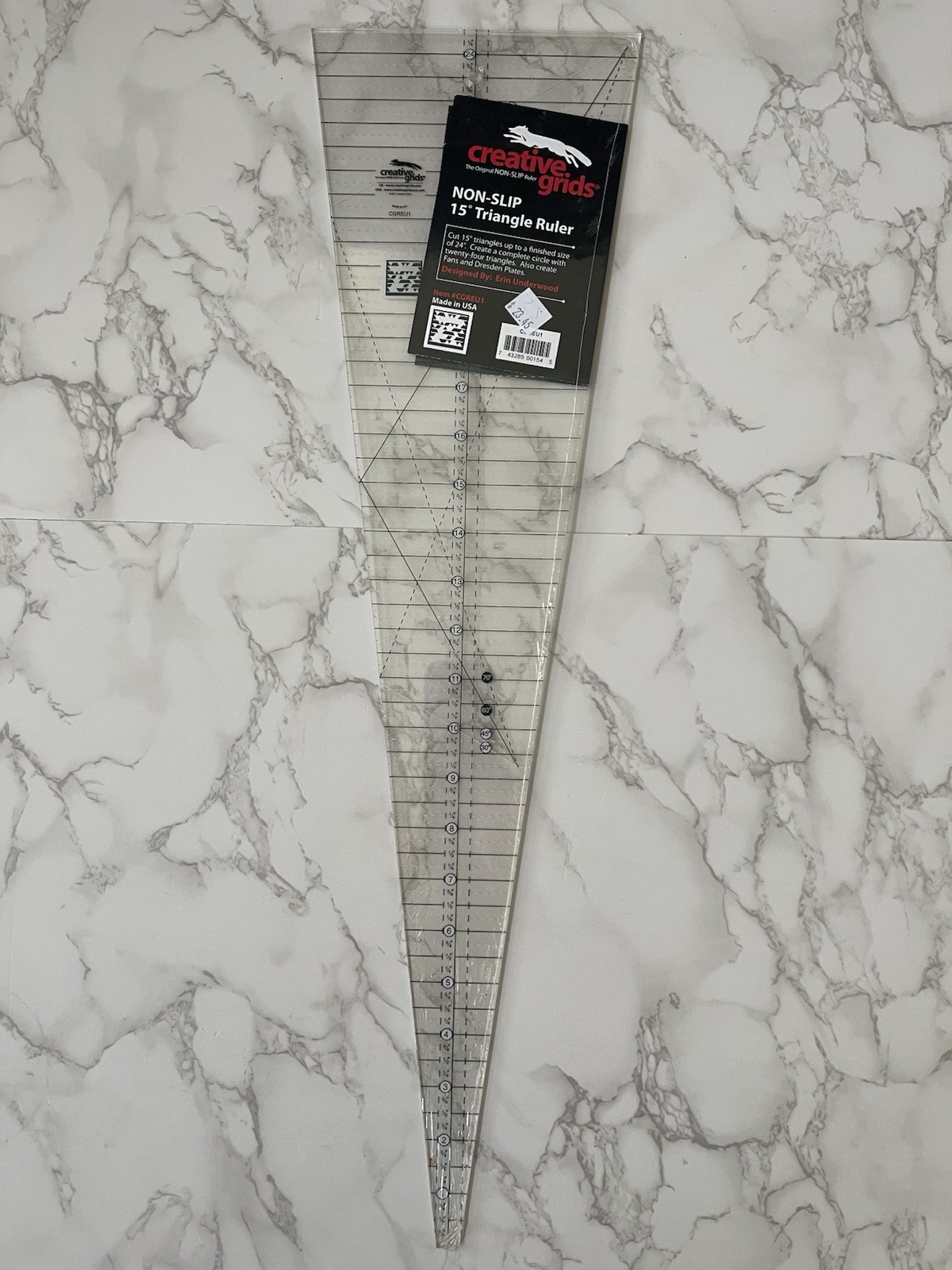 Creative Grids Non Slip 15 Degree Triangle Ruler New Sealed CGREU1