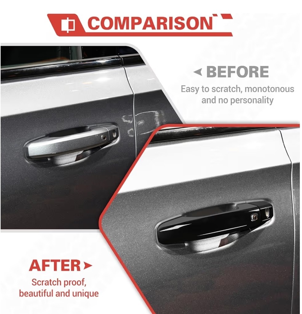 Car Exterior Door Handle Frame Cover Trim Compatible with Chevrolet Black