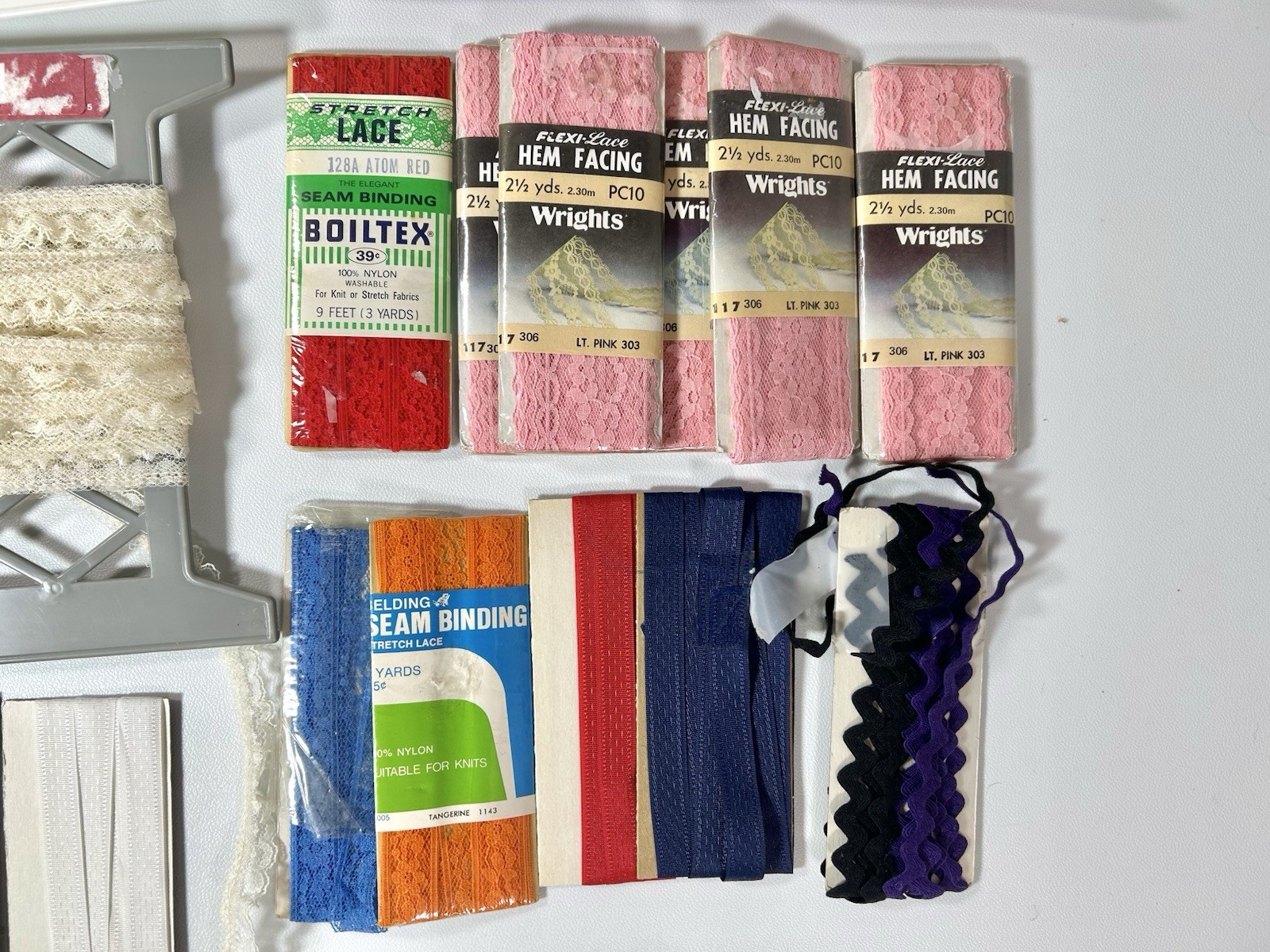 Vintage Ruffled Lace Trim Lot Stretch Craft Fabric Unknown Measurements