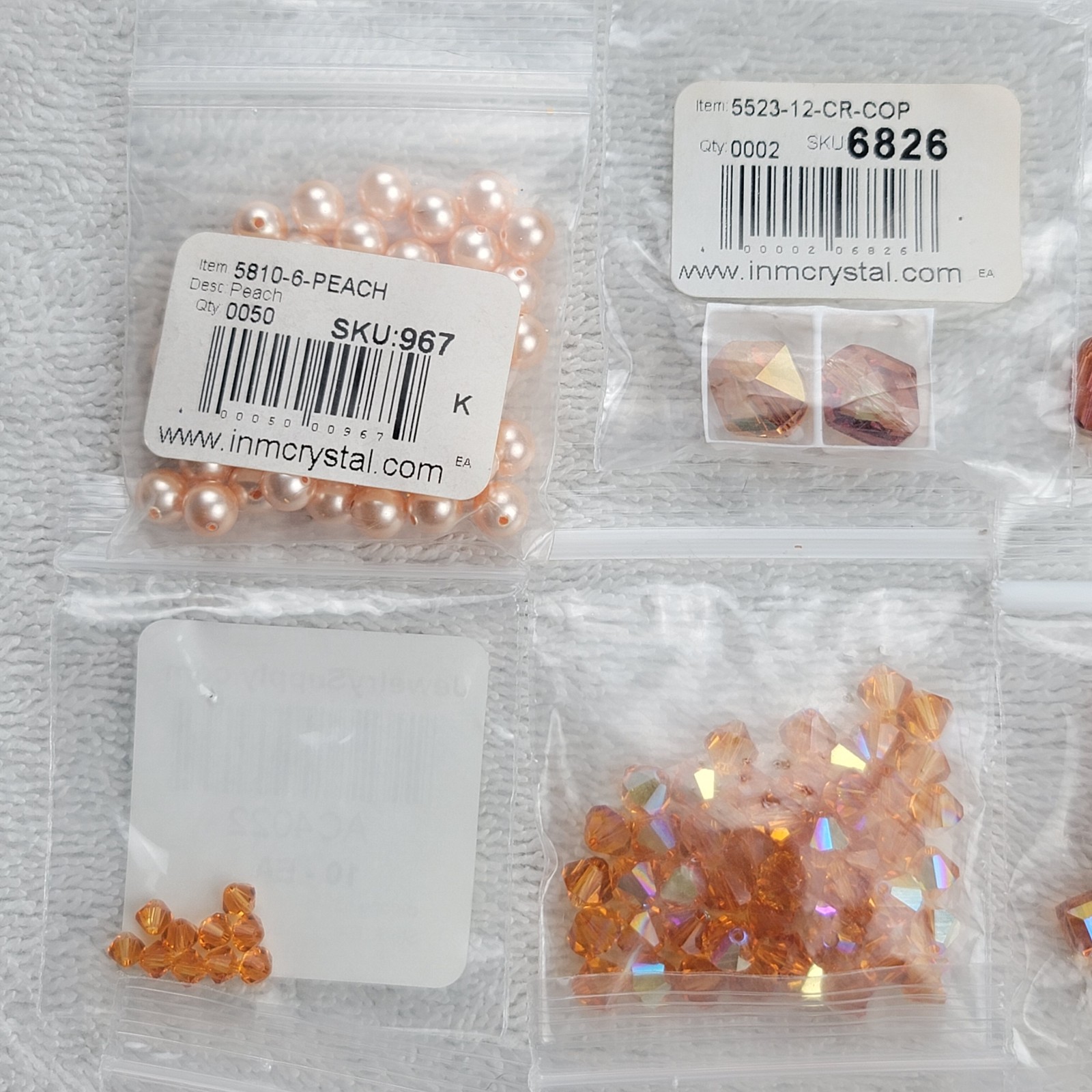 Swarovski Crystal Bead Lot Topaz Copper Bronze Bicone Pearl/Mixed Qty 5301 5810