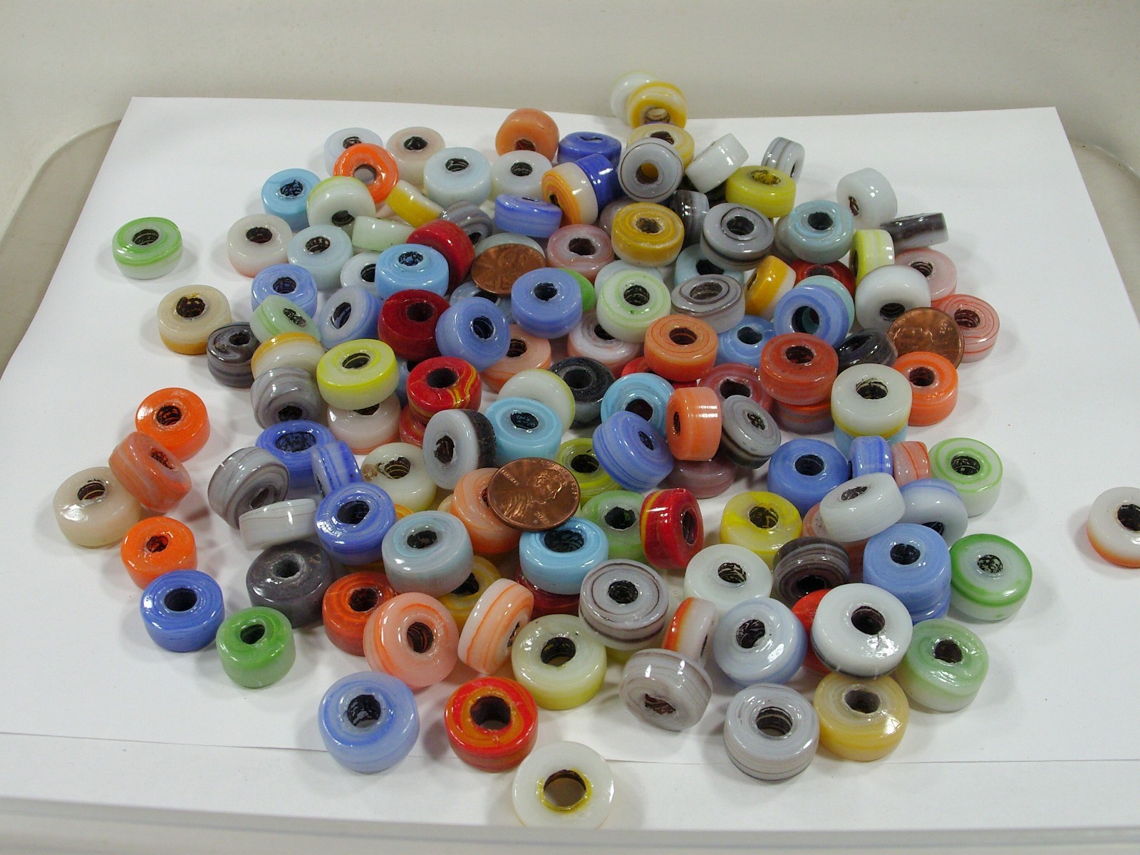 2 Pounds India Handmade Large Sliced Round Glass Beads Wholesale Bulk (BVP-9) ⭐