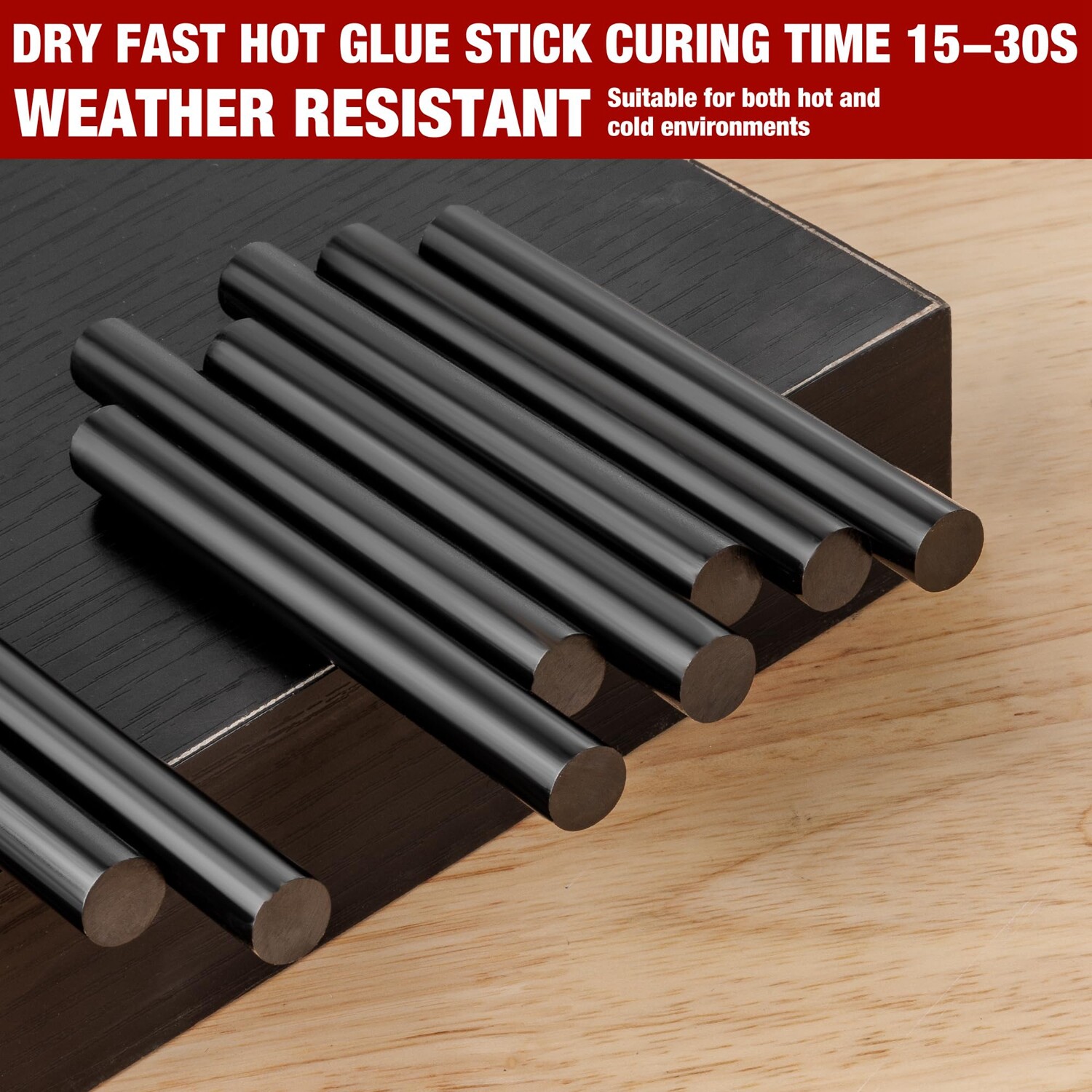 200 Pack Black Glue Gun Sticks 4″ and 1/2” Diameter High Viscosity All-Purpose