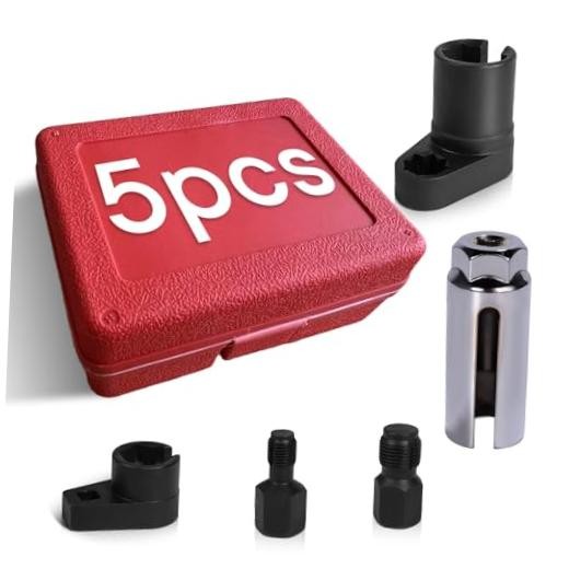 O2 Oxygen Sensor Socket Thread Chaser Set, Automotive O2 1/2*3/8*7/8 5pcs