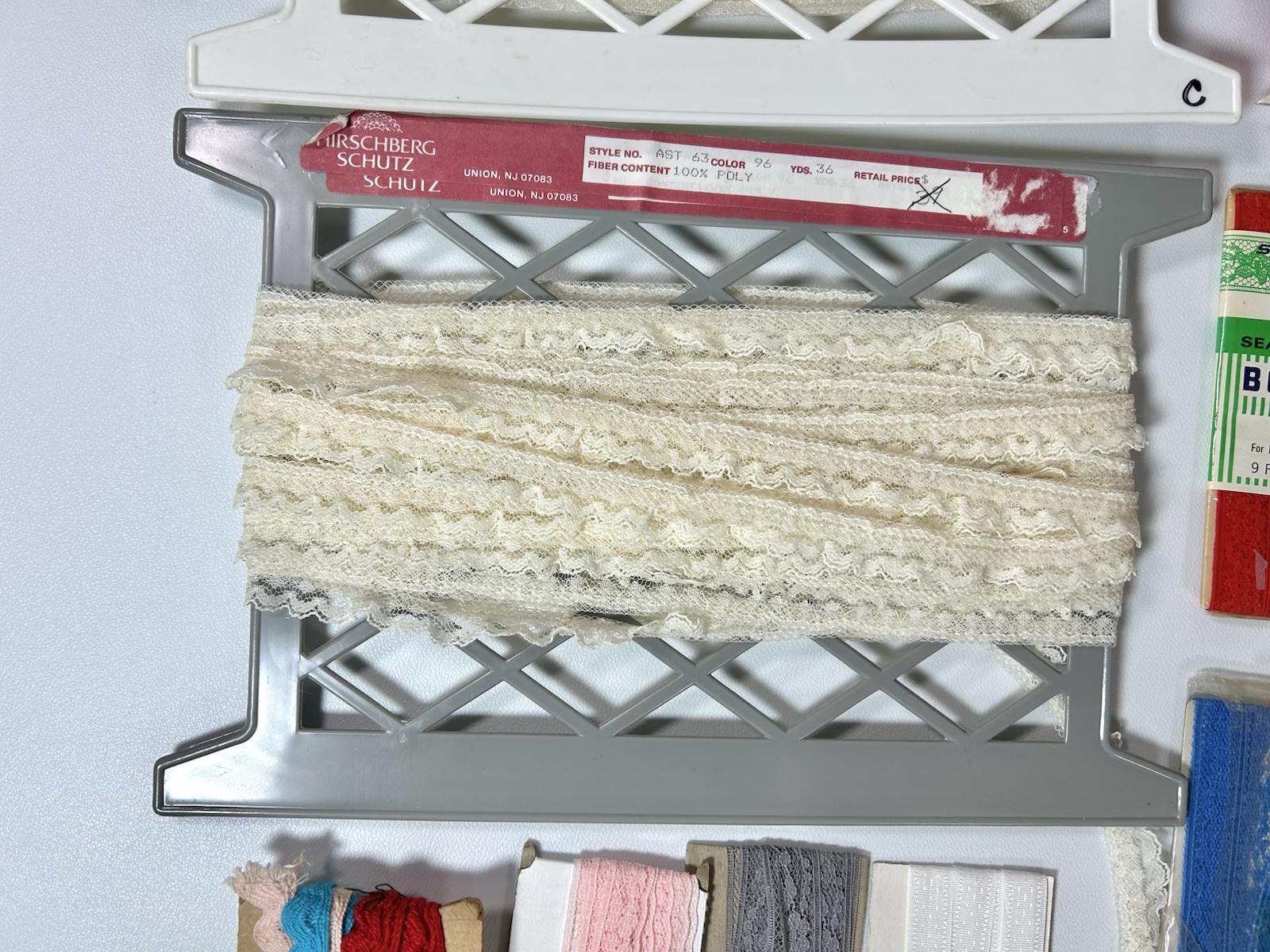 Vintage Ruffled Lace Trim Lot Stretch Craft Fabric Unknown Measurements