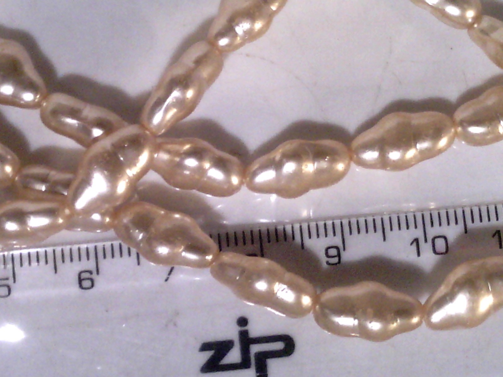 Vtg 50 CREAM BAROQUE PEARL 12m FAUX GLASS BEADS #030920R LL