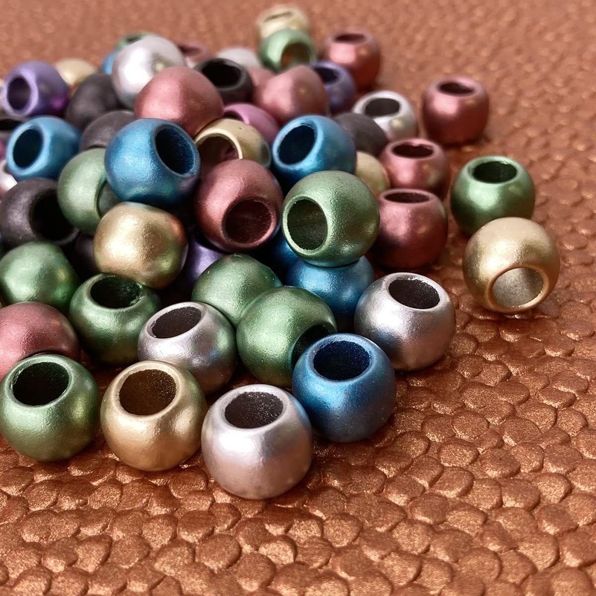 100 Acrylic Large Hole Beads for Crafts 10mm x 12mm Acrylic Barrel Beads with…