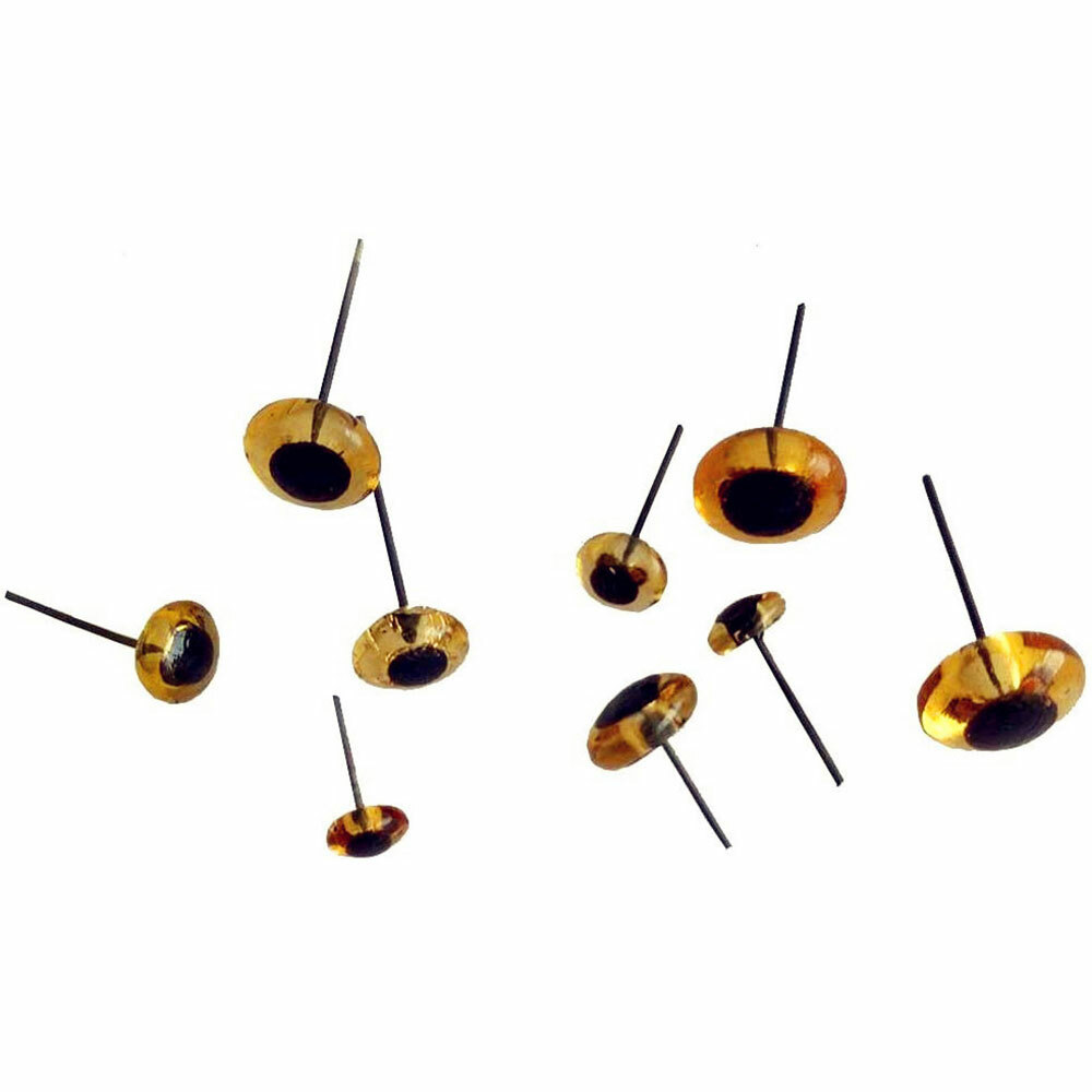 Amber Glass Eyes For Needle Felting Bears Dolls Decoys Sewing w/Box 100Pcs