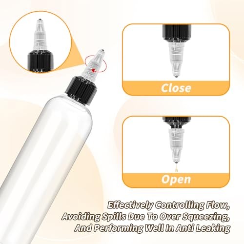 100 Pcs 4oz Squeeze Bottle, Hair Oil Bottles For Hair 4 Oz Plastic Squeeze