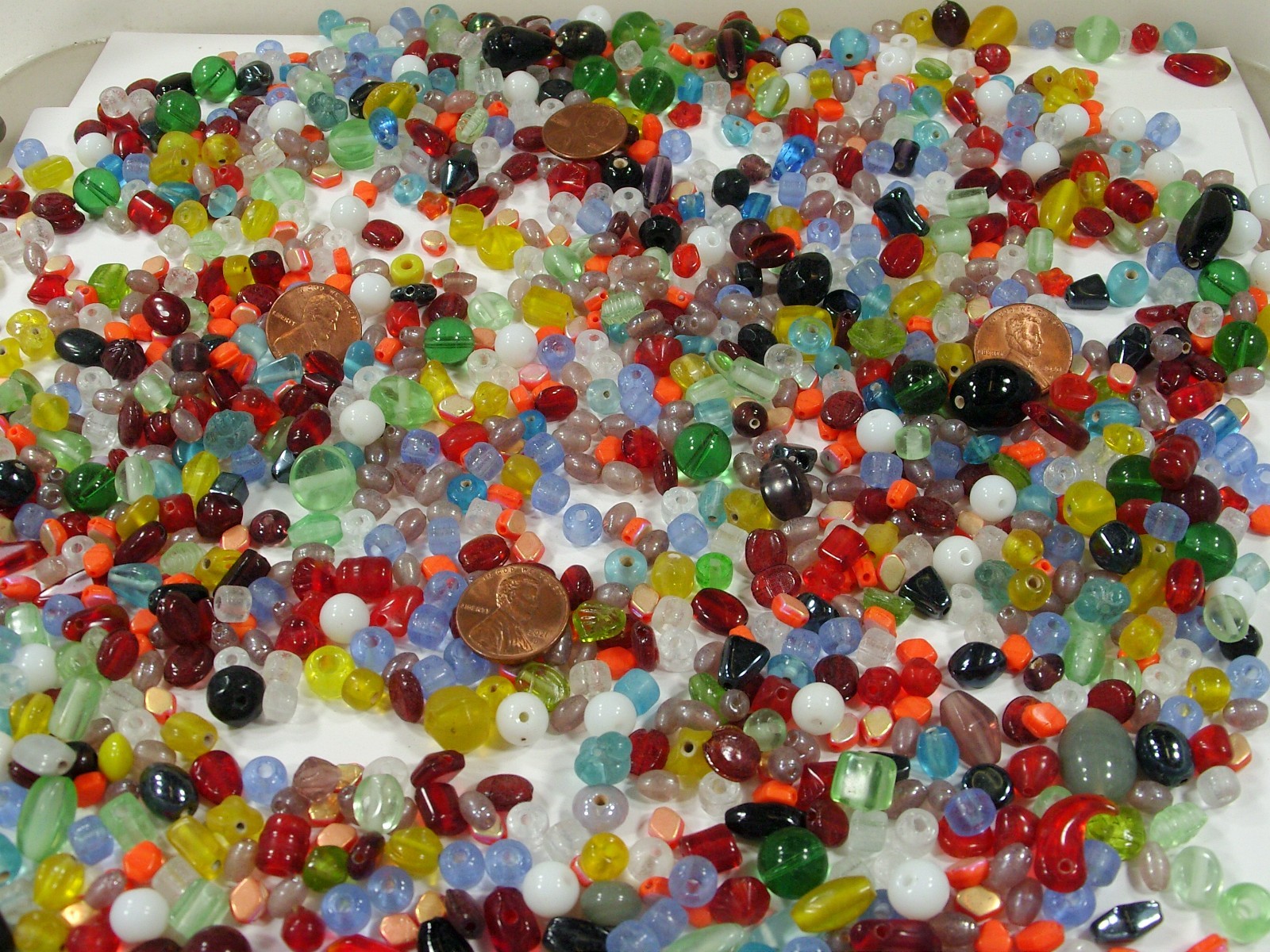 2 Pounds Assorted Shapes and Sizes India Handmade Multicolor Beads (TAG-98) ⭐